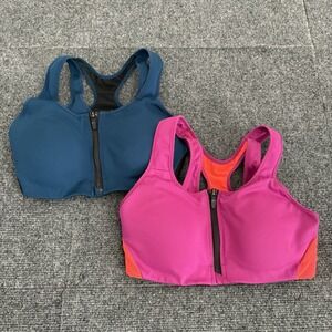 Lot Of Two Nike Womens Shape Zip High Support Sports Bra Size Small Gym Workout
